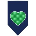 Unconditional Love Green Swiss Dot Heart Screen Print Bandana Navy Blue Small UN812510